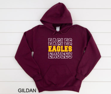 EAGLES STACKED HOODIE